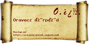 Oravecz Árpád névjegykártya