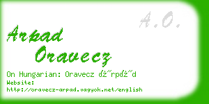 arpad oravecz business card